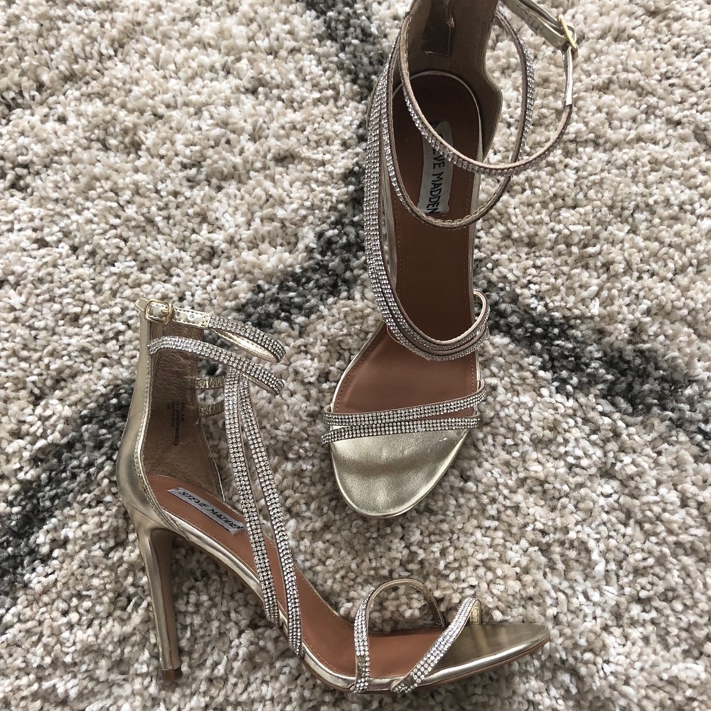 Gold Steve Madden Heeled Sandals